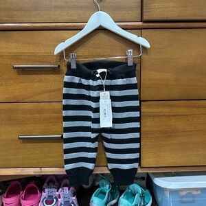 Kids Striped Joggers in Black and Gray